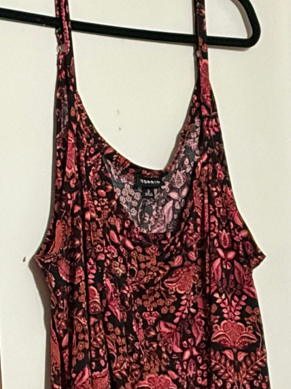 Torrid Floral Pattern Maxi Dress in Burgundy and Black - Picture 2 of 4